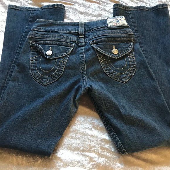 True Religion Dark Wash Joey Flare - Picture 1 of 5
